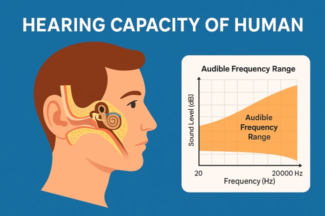 hearing capacity of human​